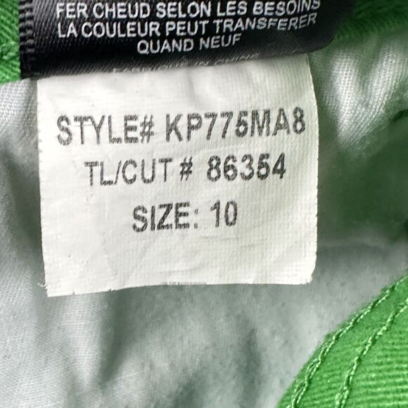 Kut From the Kloth KFTK Catherine Slim Boyfrined Pants Womens 10 Green Cuffed - Picture 15 of 15